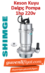 SHIMGE QDX1.5-32-0.75L 1HP 220V Alüminyum Keson Kuyu Dalgıç Pompa