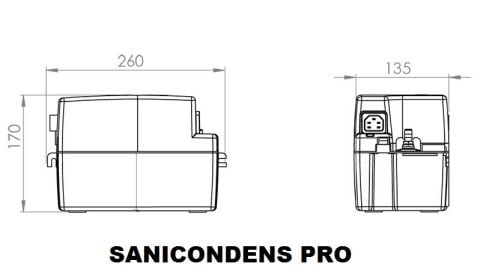 SANICONDENS Pro (yoğuşmalı kombi-fancoil-klima) Su Drenaj ve Tahliye Pompası (50 kW'a kadar)