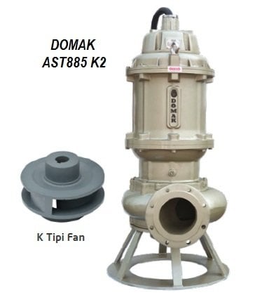 DOMAK AST885 K2  100HP 380V PİK GÖVDELİ ATIK SU DALGIÇ POMPA