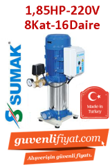 SUMAK SHM6A 180/10 1.85Hp 220V Dik Kademeli Paket Hİdrofor (8Kat-16Daire)