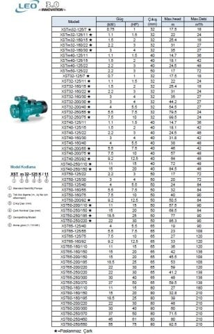 LEO  XST65-125/55      7.5HP  380V   TEK KADEMELİ SANTRİFÜJ POMPA