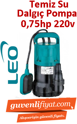 LEO XKS-750P 0.75HP 220V Temiz Su Plastik Gövdeli Dalgıç Pompa