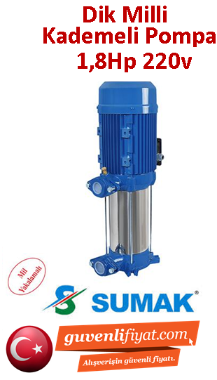 SUMAK SHT6-180/10 1.8Hp 380v Dik Düşey Milli Kademeli Pompa