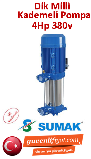 SUMAK SHT8-400/10 4Hp 380v Dik Düşey Milli Kademeli Pompa