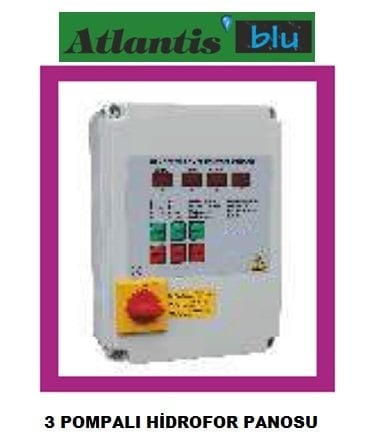 Atlantis  KRS 3S1-10T  1-10Hp  380V  Elektronik Kartlı Üç Pompalı Hidrofor Seti Panosu