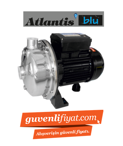 ATLANTİS BLU  KAF1 100T/316 -1HP- 380V- KOMPLE PASLANMAZ ÇELİK KAPALI FANLI SANTRİFÜJ POMPA