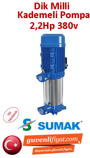 SUMAK SHT12-220/4 2.2Hp 380v Dik Düşey Milli Kademeli Pompa