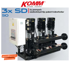 STAR 3 SD 50/3  3x40 HP 380V ÜÇ POMPALI ENDÜSTRİYEL TİP  PAKET HİDROFOR
