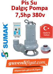 SUMAK SDTK 75/4 7.5HP 380v Açık Fanlı Pis Su Dalgıç Pompa