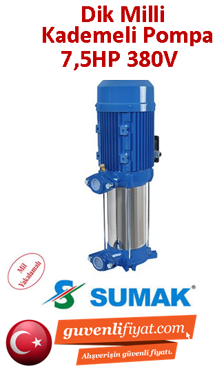 SUMAK SHT16-750/6 7.5Hp 380v Dik Düşey Milli Kademeli Pompa