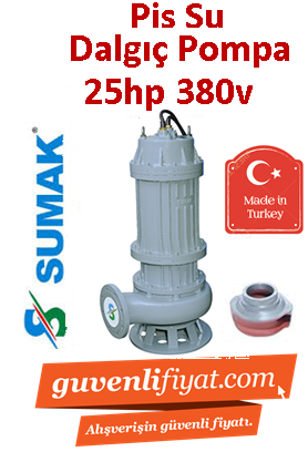 SUMAK SDTK 250/6 25HP 380v Açık Fanlı Pis Su Dalgıç Pompa