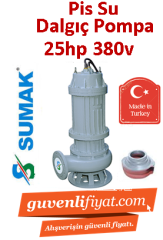 SUMAK SDTK 250/6 25HP 380v Açık Fanlı Pis Su Dalgıç Pompa