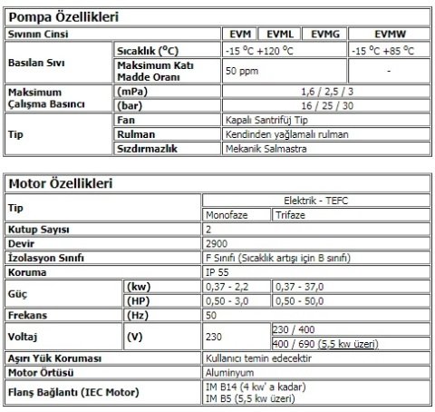 Ebara EVML3  6N5/0.75       1Hp 380V  Dikey Milli Çok Kademeli Paslanmaz Çelik Pompa (AISI 316)