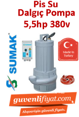 SUMAK SDTV 50/2 5.5HP 380v Açık Fanlı Pis Su Dalgıç Pompa