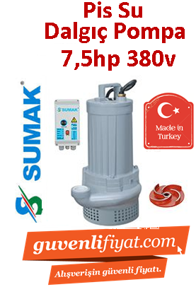 SUMAK SDTV 75/2 7.5HP 380v Açık Fanlı Pis Su Dalgıç Pompa