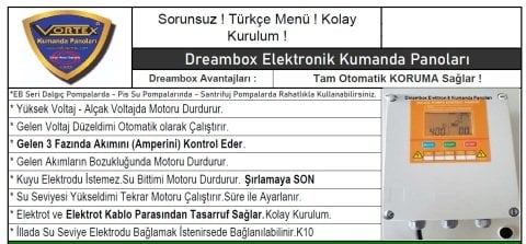 DREAMBOX EBM 300 1-3 HP 220V DALGIÇ POMPA DİJİTAL KORUMA PANOSU