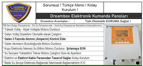 DREAMBOX EBT 550 - 1-5.5 HP 380V DALGIÇ POMPA DİJİTAL KORUMA PANOSU