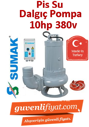 SUMAK SDTV 100/4 10HP 380v Açık Fanlı Pis Su Dalgıç Pompa