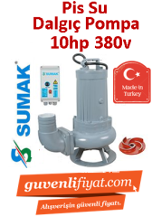 SUMAK SDTV 100/4 10HP 380v Açık Fanlı Pis Su Dalgıç Pompa