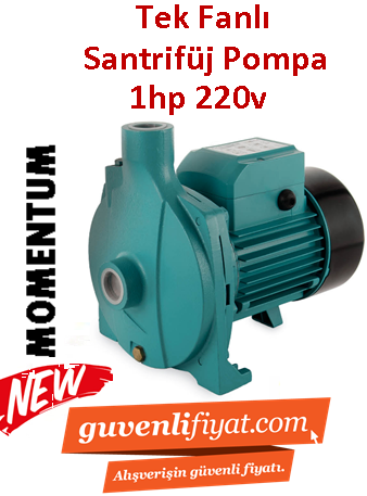 MOMENTUM PCm/158-1 1Hp 220v Döküm Gövdeli Tek Fanlı Santrifüj Pompa