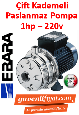 EBARA 2CDXM A 70/10 220V 1HP Çift Kademeli Paslanmaz Çelik Santrifüj Pompa-AISI 304
