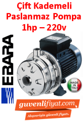 EBARA 2CDXM A 70/10 220V 1HP Çift Kademeli Paslanmaz Çelik Santrifüj Pompa-AISI 304