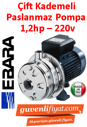 EBARA 2CDX 70/12 380V 1.2HP Çift Kademeli Paslanmaz Çelik Santrifüj Pompa-AISI 304