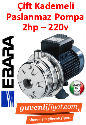EBARA 2CDXM B 120/20 220V 2HP Çift Kademeli Paslanmaz Çelik Santrifüj Pompa-AISI 304