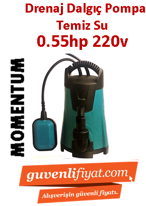 MOMENTUM PKS-400P 0,55hp 220v Plastik Gövdeli Temiz Su Drenaj Dalgıç Pompa