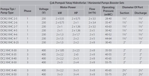 Aquastrong  DCM2 XHC 2-6       2X1Hp 220V  İki Pompalı Yatay Hidrofor