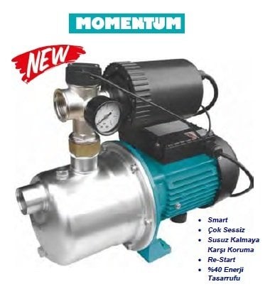 Momentum BS900   1.25Hp 220V Smart İnvertörlü SS Jet Pompalı Paket Hidrofor