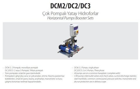 Aquastrong  DCM2 XHC 8-25       2X2Hp 220V  İki Pompalı Yatay Hidrofor