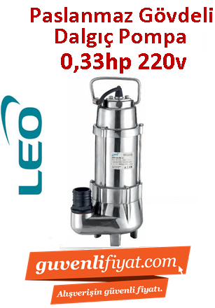 LEO XSP9-7.5/0.25S 0.33HP 220V Komple Paslanmaz Gövdeli Açık Fanlı Pis Su Dalgıö Pompa