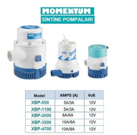 MOMENTUM XBP-2000 12V  Sintine Dalgıç Pompa