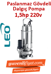LEO XSP18-12/0.75S 1.5HP 220V Komple Paslanmaz Gövdeli Açık Fanlı Pis Su Dalgıö Pompa