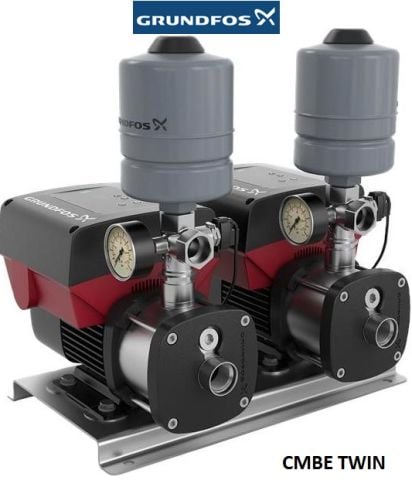 GRUNDFOS CMBE Twin 3-30 1.1kW 220V PASLANMAZ ÇELİK İKİZ GÖVDELİ FREKANS KONVERTÖRLÜ HİDROFOR - 2 LİTRE TANKLI - 99219419