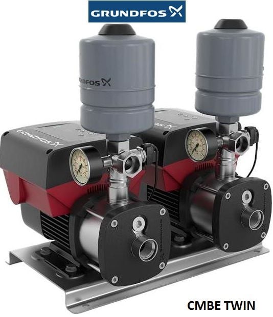 GRUNDFOS CMBE Twin 5-31  1.1kW 220V PASLANMAZ ÇELİK İKİZ GÖVDELİ FREKANS KONVERTÖRLÜ HİDROFOR - 2 LİTRE TANKLI - 99219422