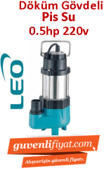 LEO XSP9-7.5/0.25l 0.33hp 220v Döküm Gövdeli Pis Su Dalgıç Pompa