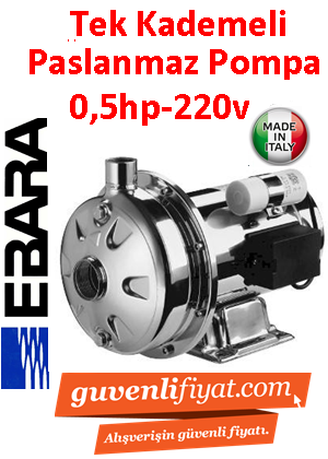 EBARA CDM 70/05 220V 0.5HP Tek Kademeli Komple Paslanmaz Çelik Santrifüj Pompa