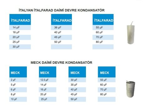 İTALYAN İTALFARAD  70 µF  DAİMİ DEVRE KONDANSATÖR