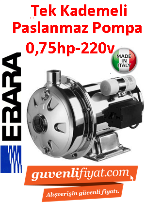 EBARA CDM 70/07 220V 0.75HP Tek Kademeli Komple Paslanmaz Çelik Santrifüj Pompa