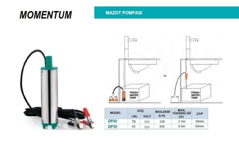 Momentum DF50    95W 12V   Mazot Pompası