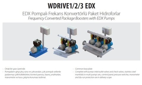 Aquastrong  WDRIWE-1 EDX 40-220     2.2kW 380V  Tek Pompalı Yatay Milli Frekans Kontrollü Paket Hidrofor