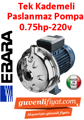 EBARA CDXM 70/07 220V 0.75HP AISI 316 Tek Kademeli Paslanmaz Çelik Santrifüj Pompa