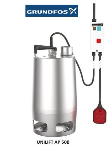 GRUNDFOS UNİLİFT AP 50.50.11.A3.V   1.6Hp 380V KOMPLE PASLANMAZ ÇELİK DRENAJ DALGIÇ POMPA - 96023878