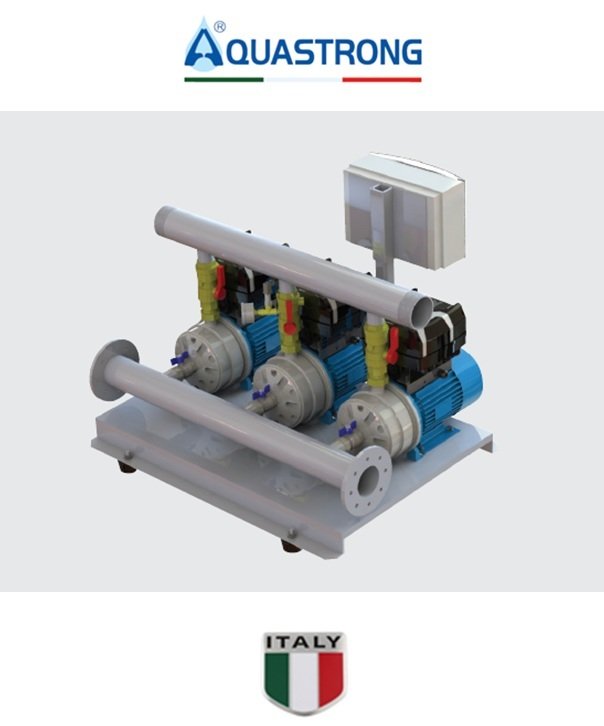 Aquastrong  WDRIWE-3 EDX 32-150     3x1.5kW 380V  Üç Pompalı Yatay Milli Frekans Kontrollü Paket Hidrofor