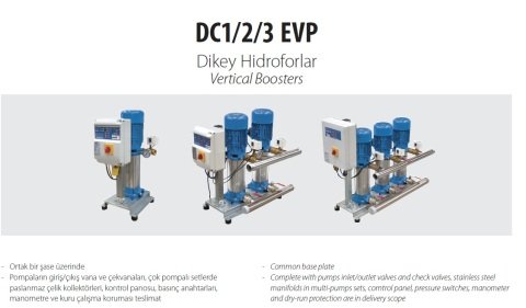 Aquastrong  DC1 EVP6H-8/3 T       4Hp 380V  Tek Pompalı Dikey Hidrofor