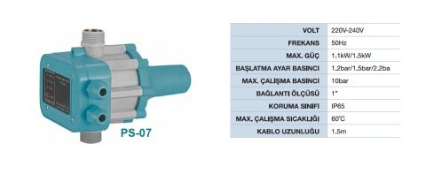 MOMENTUM PS-07 -1.5kW-220V-  OTOMATİK BASINÇ KONTROL (HİDROMAT-FULSMATİK)