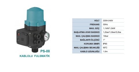 MOMENTUM PS-07 -1.5kW-220V-  OTOMATİK BASINÇ KONTROL (HİDROMAT-FULSMATİK)