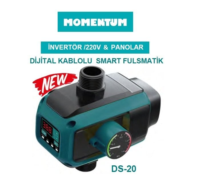 MOMENTUM DS-20 -1.5kW-220V-  OTOMATİK BASINÇ KONTROL DİJİTAL KABLOLU SMART FULSMATİK (HİDROMAT-FULSMATİK-İNVERTÖR)